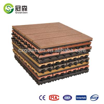 WPC diy tile garden swimming pool decoration deck wood plastic composite DIY tiles 310*310mm wpc interlocking decking tiles